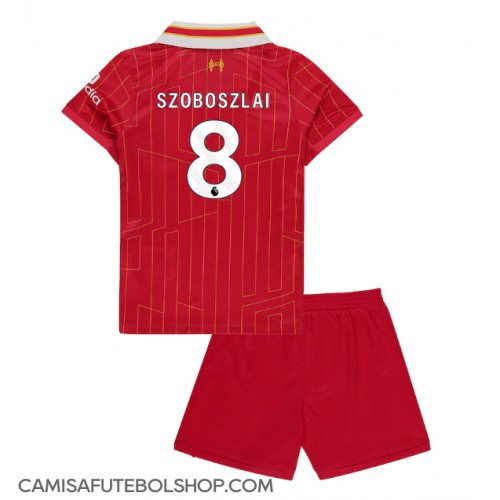 Camisa de time de futebol Liverpool Dominik Szoboszlai #8 Replicas 1º Equipamento Infantil 2024-25 Manga Curta (+ Calças curtas)